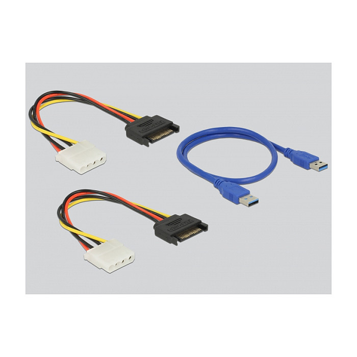 PCIe Riser kartica DELOCK (PCIe x1 na 4x PCIe x16, 60 cm USB kabel, SATA napajanje)-2