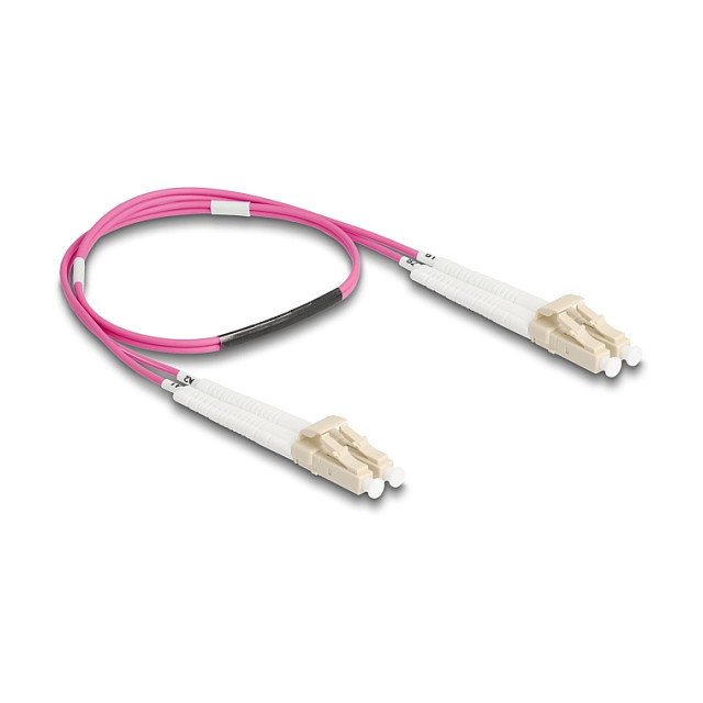 Optički kabel DELOCK LC Duplex na LC Duplex (Multimode OM4, 0.5m, savitljivi konektori)-1