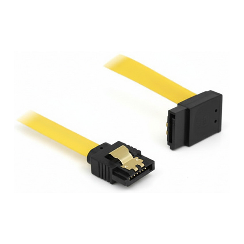 SATA kabel DELOCK 82812 (70 cm, 6 Gb/s, ravni na gornji kutni konektor, žuti)-0