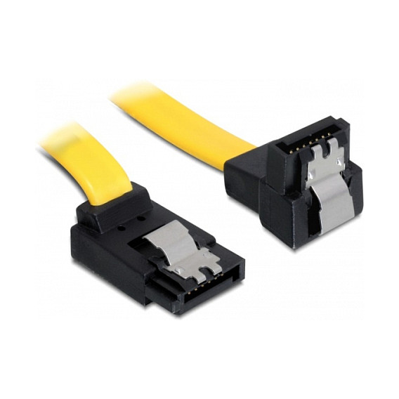 SATA kabel DELOCK 82819 (20 cm, 6 Gb/s, kutni konektori gore/dolje, žuti)-0