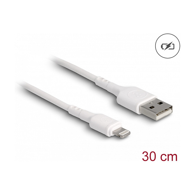USB kabel DELOCK 87866 (USB-A na Lightning, 30 cm, MFi certificiran) bijeli-1