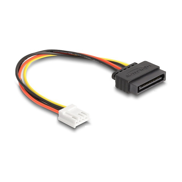 Kabel za napajanje DELOCK adapter 15-pinski SATA (M) na 4-pinski Floppy (Ž), 15 cm
