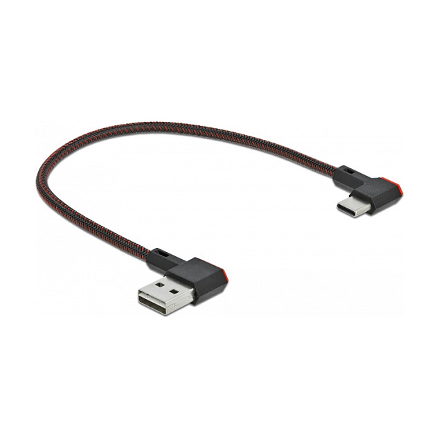 Delock EASY-USB 2.0 kabel A na USB-C pod kutem L/D 0.2m (reverzibilni A konektor)-1