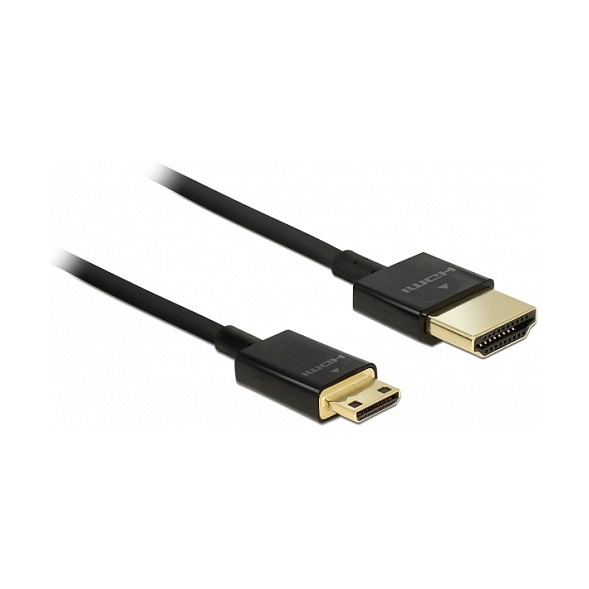 HDMI kabel DELOCK 84777 (HDMI-A na Mini HDMI-C, 4K, 3D, Ethernet, 1.5m, Slim)