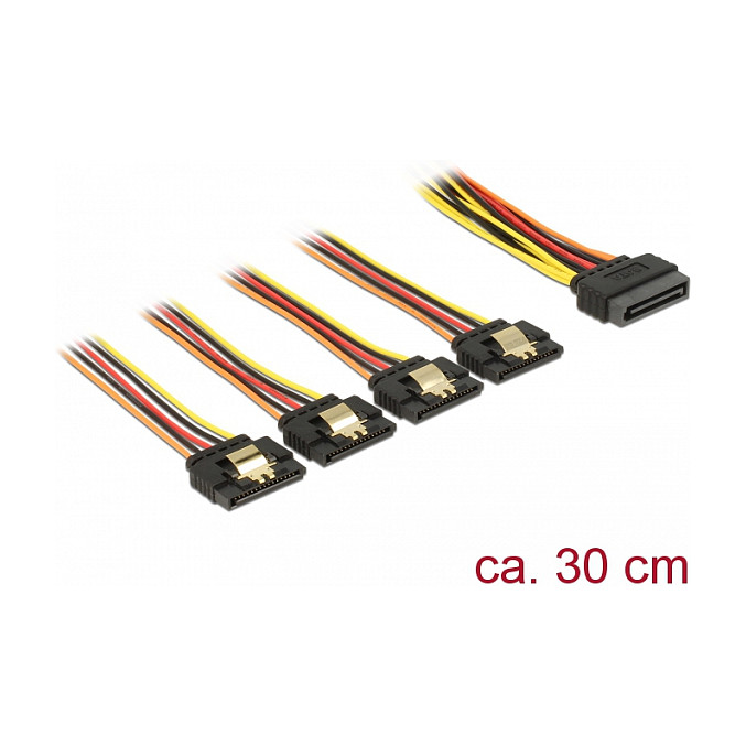SATA kabel za napajanje DELOCK 60157 (1x muški > 4x ženski, 30 cm, funkcija zaključavanja)-1