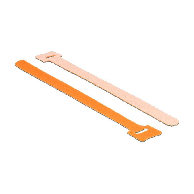Set vezica za kabele DELOCK čičak 200 x 12 mm (10 komada, narančaste)-0