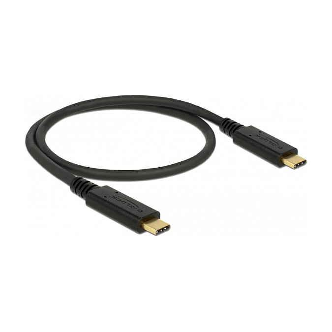 USB-C kabel DELOCK 83043 (Type-C na Type-C, 0.5m, 5A, 100W PD, E-Marker)
