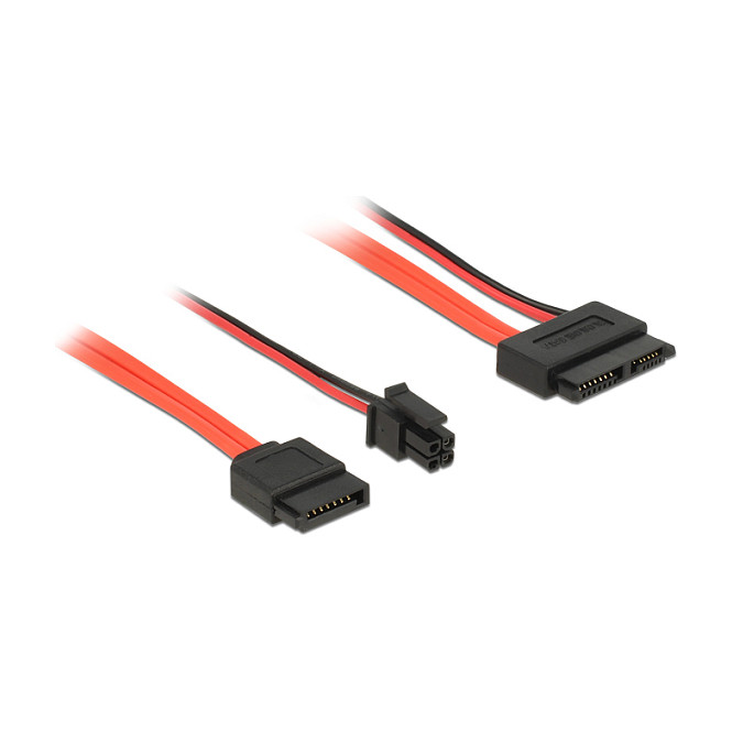 SATA kabel DELOCK 84848 (Slim SATA 13-pin Ž > SATA 7-pin Ž + Micro Fit 3.0 4-pin M) 30 cm