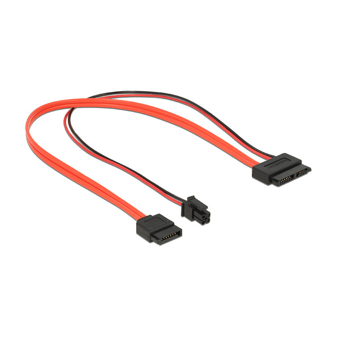 SATA kabel DELOCK 84848 (Slim SATA 13-pin Ž > SATA 7-pin Ž + Micro Fit 3.0 4-pin M) 30 cm-1