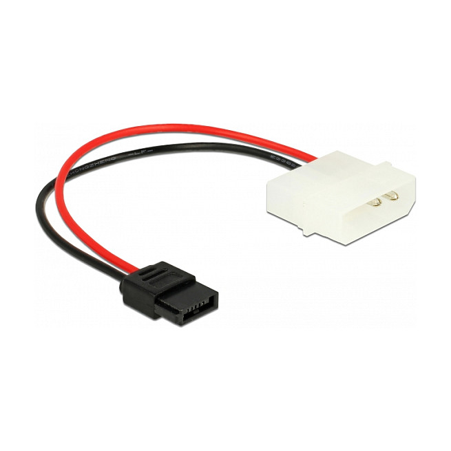 Kabel za napajanje DELOCK Molex 4-pin (M) na Slim SATA 6-pin (Ž), 15 cm