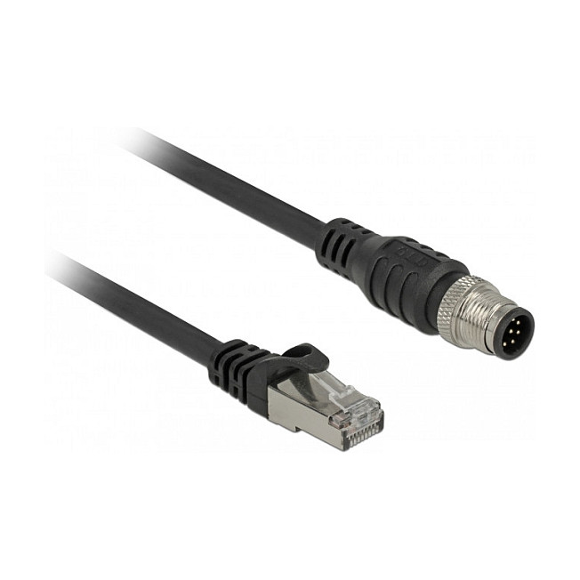 Mrežni kabel DELOCK RJ45 na M12 (Cat.5e, SFTP, A-kodiran, 1 m)