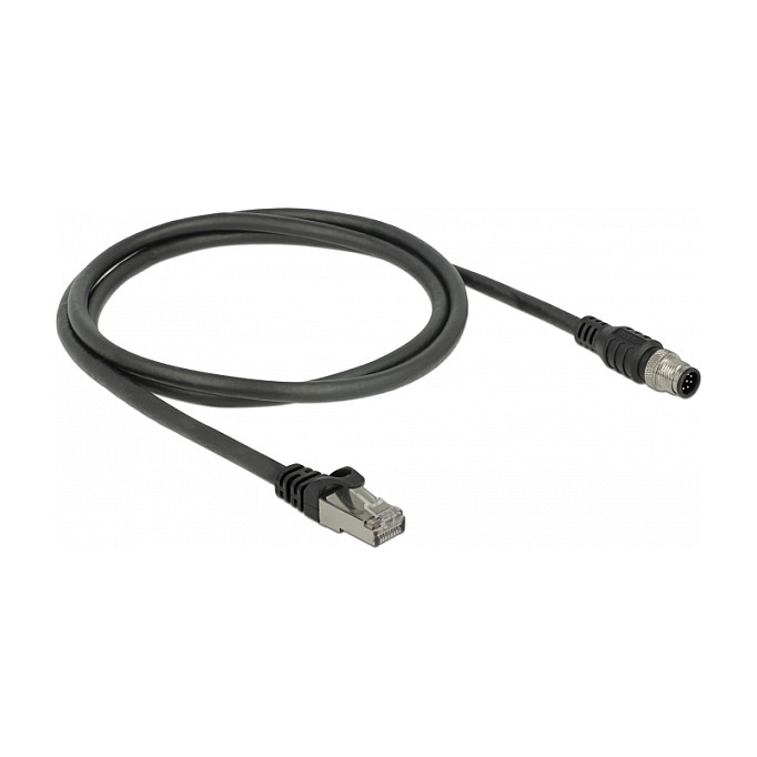 Mrežni kabel DELOCK RJ45 na M12 (Cat.5e, SFTP, A-kodiran, 1 m)-1