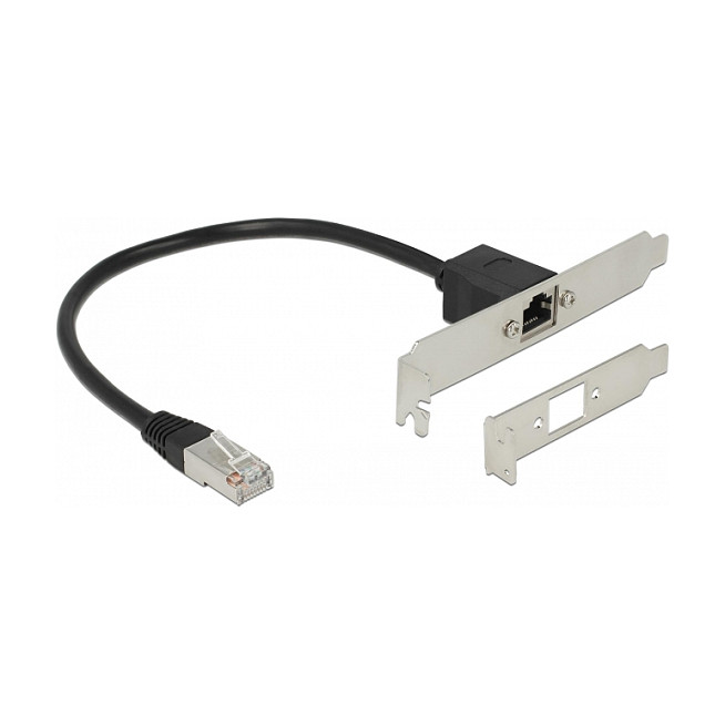 Mrežni produžni kabel DELOCK RJ45 Cat.5e 30 cm sa slot nosačem (S/FTP, Standard + Low Profile)