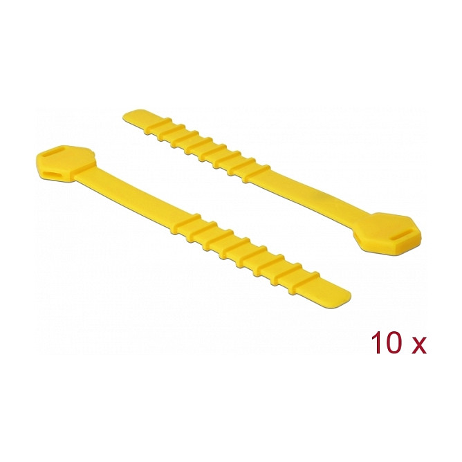 Silikonske vezice za kabele DELOCK 11 cm (10 komada, žute, višekratne)-1