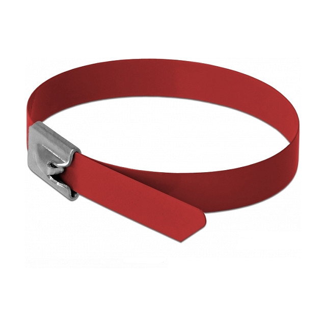 DELOCK Vezice za kabele od nehrđajućeg čelika 300 x 7.9 mm crvene (10 kom, 80 kg)