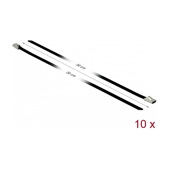 Vezica inox DELOCK 300 x 4.6 mm crna (10 komada, do 45 kg)-1