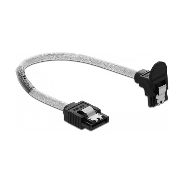 SATA kabel DELOCK 85344 (20 cm, 6 Gb/s, ravni na donji kutni konektor, prozirni)-0
