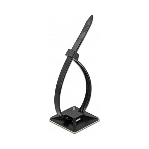 Delock samoljepljivi nosač za vezice 40x40mm s vezicom 250x7.2mm crni (18675)-1