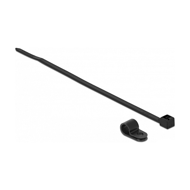 Delock vezica s postoljem za montažu 200 x 3.6 mm crna (10 komada)