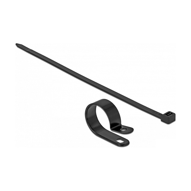 Delock Obujmica za cijevi 25.4 mm s kabelskom vezicom 300 x 7.2 mm crna-0