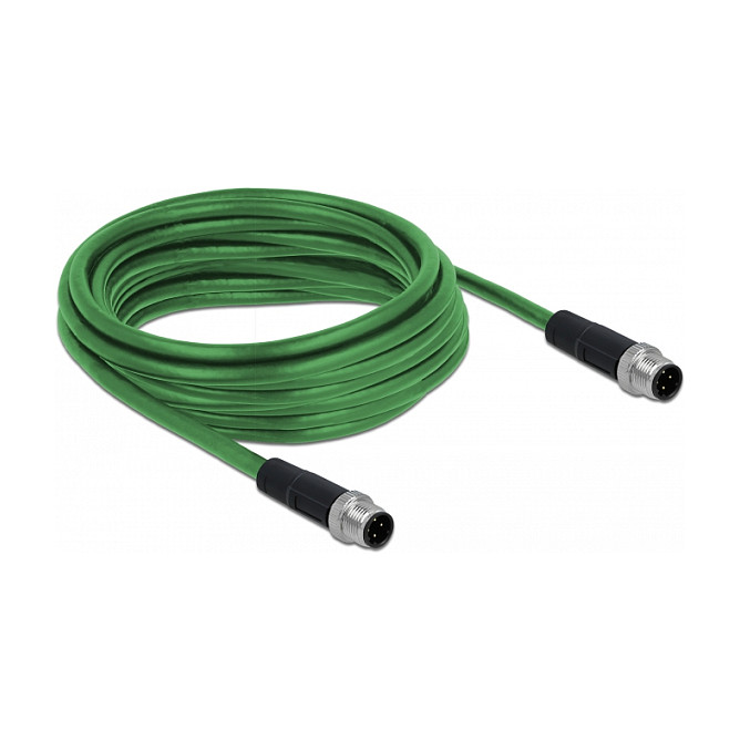 Mrežni kabel DELOCK M12 D-kodirani 4-pinski (muški na muški) 5 m (Cat.5e, S/FTP, TPU)-1