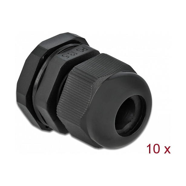 Uvodnica za kabel DELOCK PG135 (IP68, za kabel 6-12 mm, 10 komada) crna