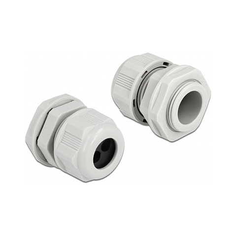 Uvodnica za kabel DELOCK PG16 (2 ulaza, IP68, siva, 2 kom)-1