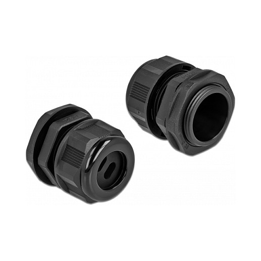 Uvodnica za kabel DELOCK PG21 za plosnati kabel (dvostruki ulaz, IP68, 2 kom) crna-1