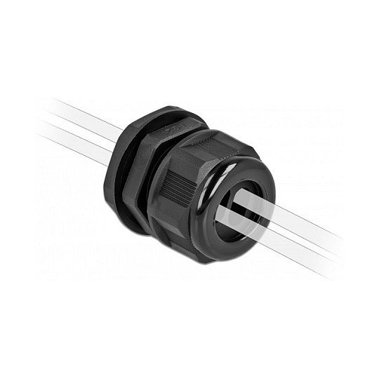Uvodnica za kabel DELOCK PG21 za plosnati kabel (dvostruki ulaz, IP68, 2 kom) crna-3