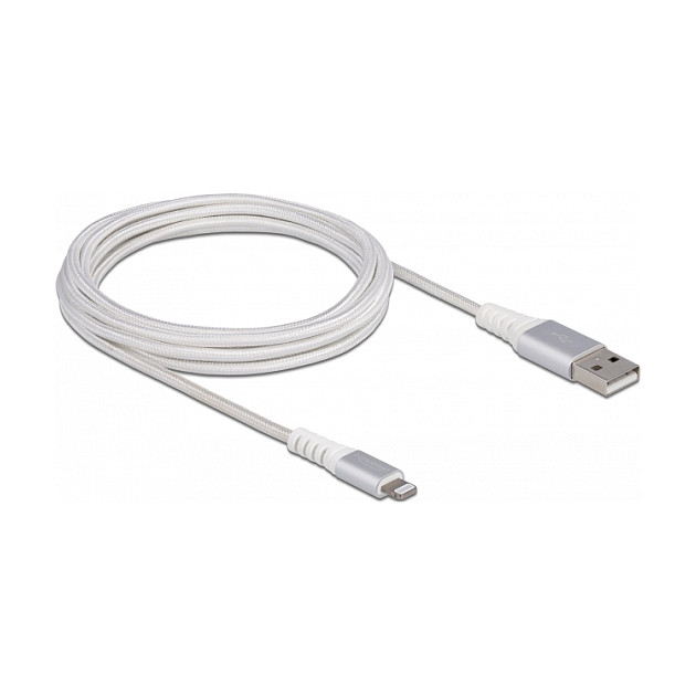 USB kabel DELOCK MFi Lightning (USB-A na Lightning, 3m, DuPont Kevlar) bijeli-0