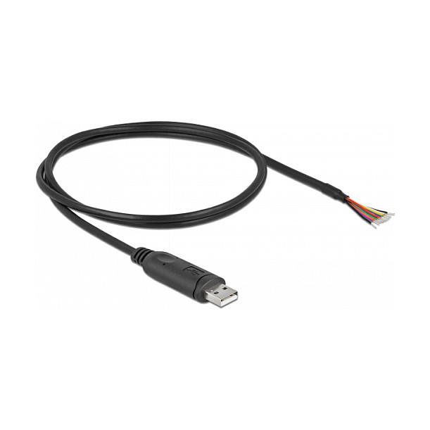 Delock Adapter Kabel USB 2.0 na serijski RS-232 (9 otvorenih krajeva, FTDI, 1m) 90524-1