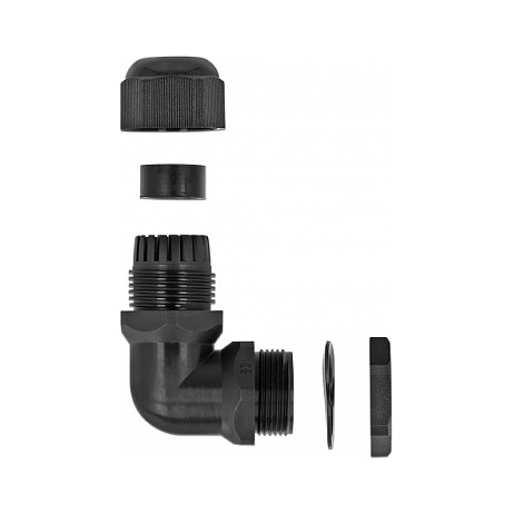 Uvodnica za kabel DELOCK 60335 (90° kutna, PG21 navoj, IP68, za kabel 13-18 mm, crna)-1