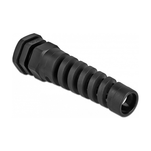 Uvodnica za kabel DELOCK PG16 (s rasterećenjem vučne sile, IP68, 10-14 mm, crna)