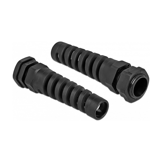 Uvodnica za kabel DELOCK PG16 (s rasterećenjem vučne sile, IP68, 10-14 mm, crna)-1