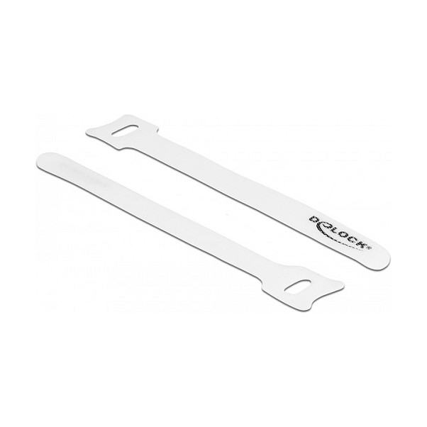 Vezice za kabele DELOCK čičak trake 150 x 12 mm (10 komada, bijele)-1