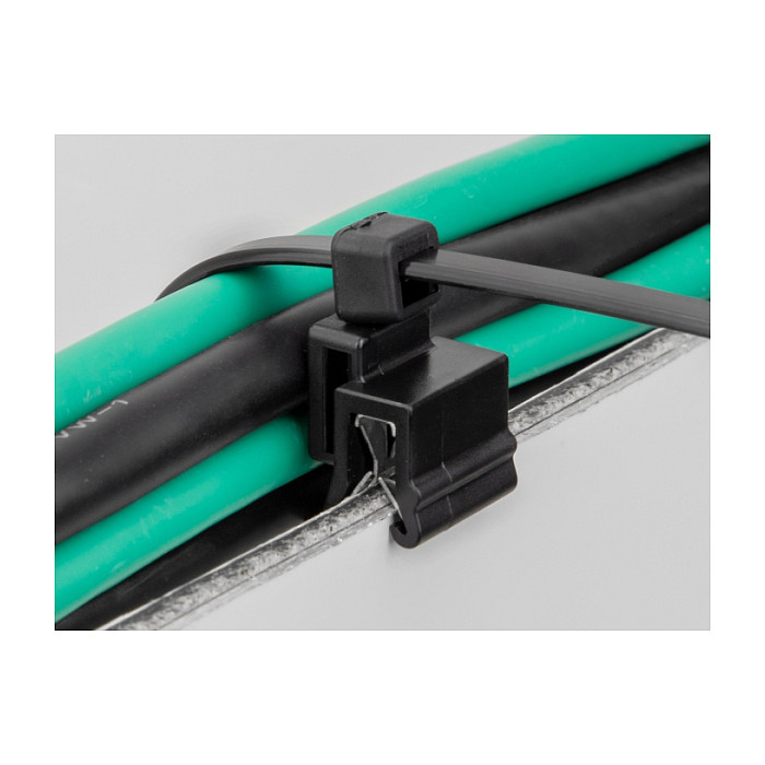 Vezice za kabele DELOCK s kopčom za montažu (200 x 4.8 mm, 50 kom, crne)-2