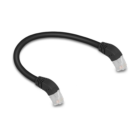 Mrežni kabel DELOCK Cat.6A S/FTP (0.25m, 45° kutni, crni)-1
