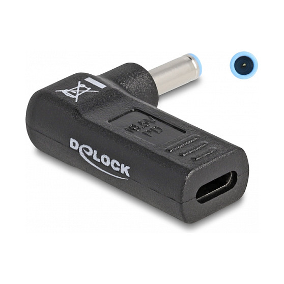 Adapter DELOCK USB-C (Ž) na HP 4.5x3.0mm (M) kutni 90°, 65W-0