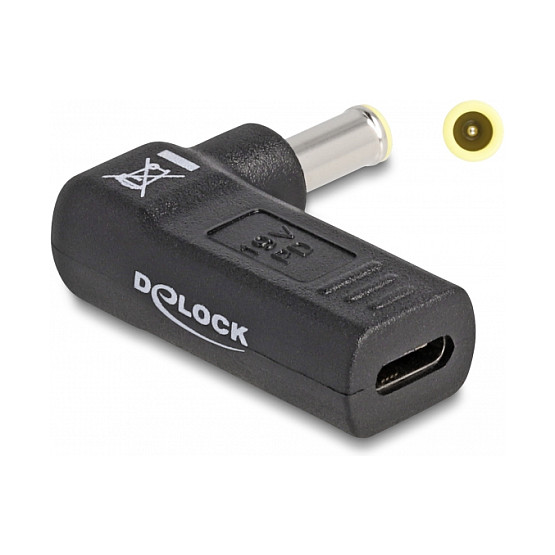 DELOCK Adapter za punjenje laptopa USB-C na Samsung 5.5 x 3.0 mm (90° kutni, do 60W)-0