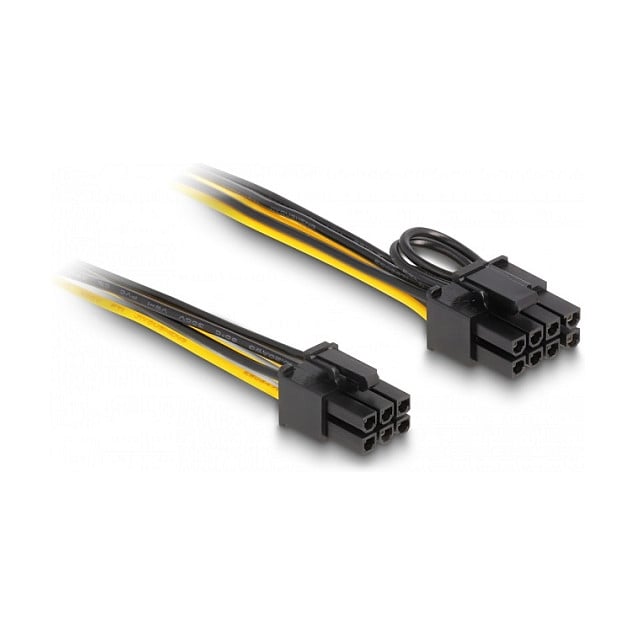 PCI Express kabel za napajanje DELOCK 83004 (6-pin ženski na 6+2 pin muški, 50 cm)