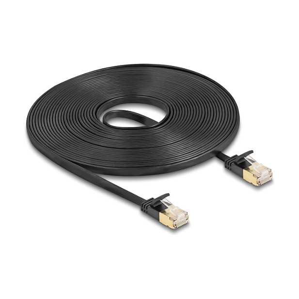 Mrežni kabel DELOCK Cat.6A S/FTP 7.5m (Flat, robusni konektori, Cat.7 sirovi kabel)-0