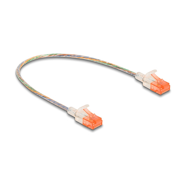 Mrežni kabel DELOCK Cat.6A U/UTP Slim (0.3m, prozirni)