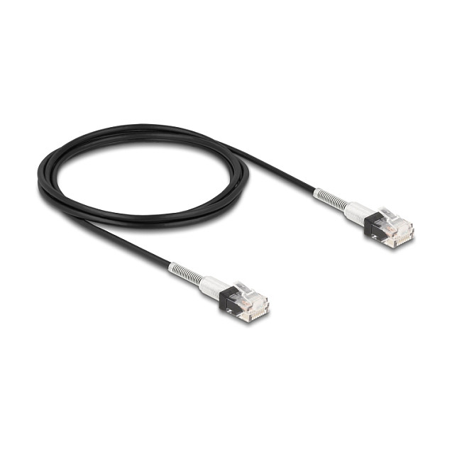 Mrežni kabel DELOCK Cat.6A U/UTP Slim 2m crni (dvostruka zaštita od savijanja)-0