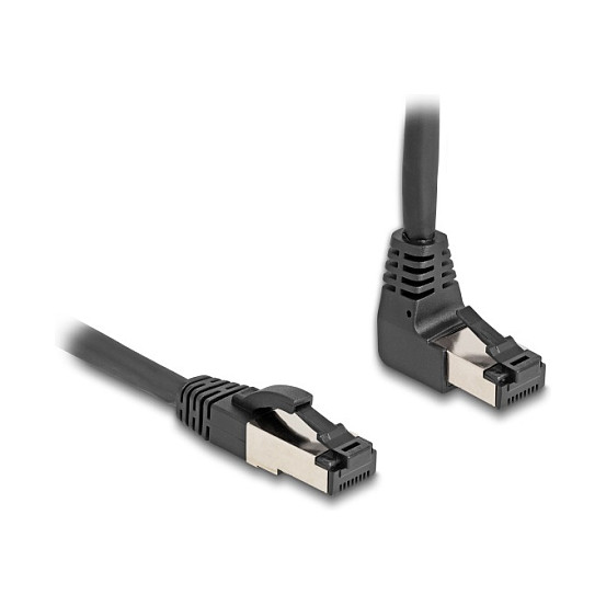 Mrežni kabel DELOCK RJ45 Cat.8.1 S/FTP 1m (40 Gbps, 2000 MHz, 90° kutni konektor)