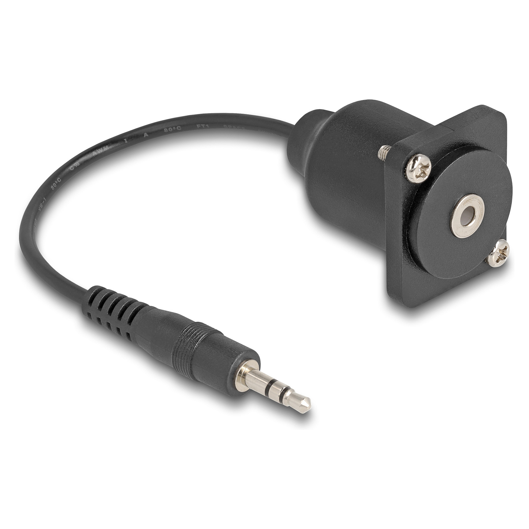 DELOCK D-Type panel adapter 3.5mm (M) na 3.5mm (Ž) kabel, 20 cm (88150)-0