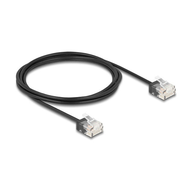 Mrežni kabel DELOCK Cat.6 U/UTP Ultra Slim 2m (kratki konektori, crni)-1