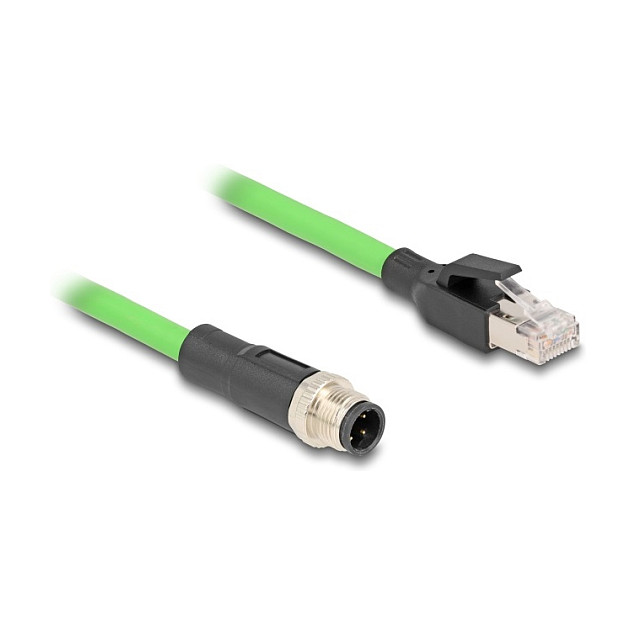 Mrežni kabel DELOCK M12 D-kodirani 4-pinski na RJ45 (2 m, PUR/TPU, industrijski)-2