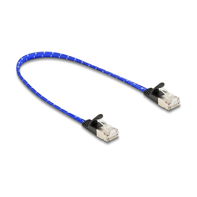 Mrežni kabel DELOCK Cat.6A U/FTP 0.3m plavi pleteni (80381)