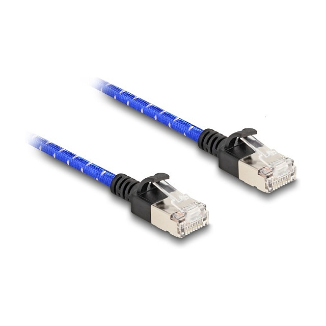 Mrežni kabel DELOCK RJ45 Cat.6A U/FTP Slim 2m plavi (pleteni)-0