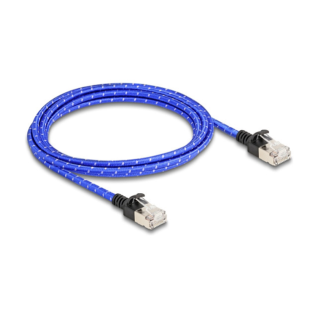 Mrežni kabel DELOCK RJ45 Cat.6A U/FTP Slim 2m plavi (pleteni)-1
